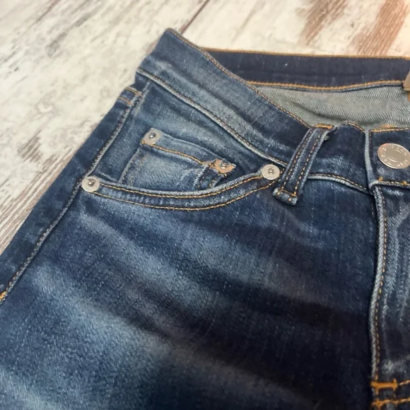 Rag & Bone Zipper Capri Skinny Jeans Distressed Ankle Zip Size 24 NWOT - Picture 14 of 16